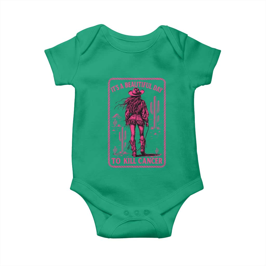 Cowgirl Breast Cancer Baby Onesie Beautiful Day To Kill Cancer Vintage Western Pink TS10 Irish Green Print Your Wear