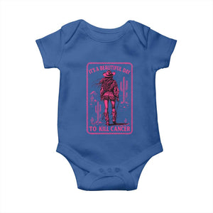 Cowgirl Breast Cancer Baby Onesie Beautiful Day To Kill Cancer Vintage Western Pink TS10 Royal Blue Print Your Wear