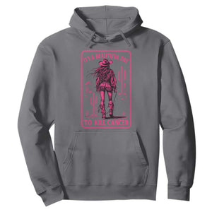 Cowgirl Breast Cancer Hoodie Beautiful Day To Kill Cancer Vintage Western Pink TS10 Charcoal Print Your Wear
