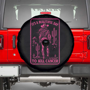 Cowgirl Breast Cancer Spare Tire Cover Beautiful Day To Kill Cancer Vintage Western Pink TS10 Black Print Your Wear