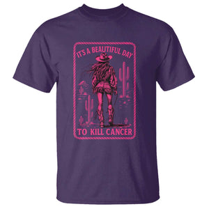Cowgirl Breast Cancer T Shirt Beautiful Day To Kill Cancer Vintage Western Pink TS10 Purple Print Your Wear
