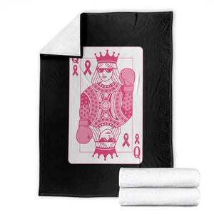 Breast Cancer Awareness Throw Blanket Queen Of Pink Ribbon Blackjack Cards Poker TS10 Black Print Your Wear