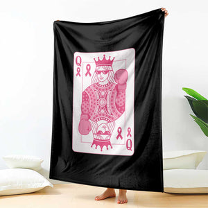 Breast Cancer Awareness Throw Blanket Queen Of Pink Ribbon Blackjack Cards Poker TS10 Print Your Wear