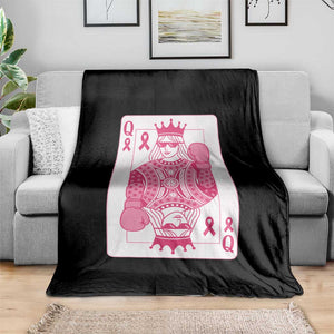 Breast Cancer Awareness Throw Blanket Queen Of Pink Ribbon Blackjack Cards Poker TS10 Print Your Wear
