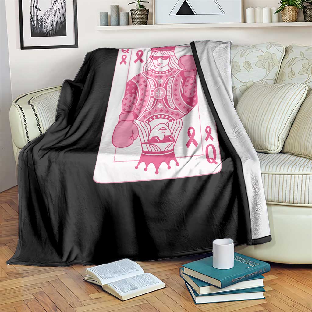 Breast Cancer Awareness Throw Blanket Queen Of Pink Ribbon Blackjack Cards Poker TS10 Print Your Wear