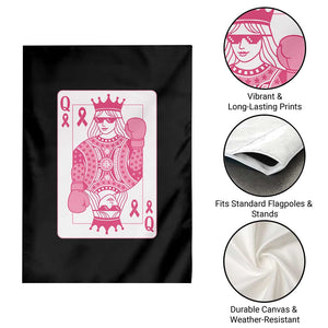 Breast Cancer Awareness Garden Flag Queen Of Pink Ribbon Blackjack Cards Poker TS10 Print Your Wear