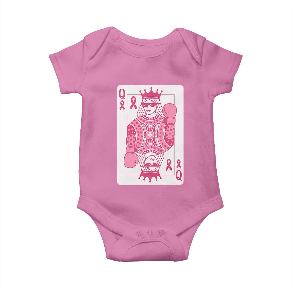 Breast Cancer Awareness Baby Onesie Queen Of Pink Ribbon Blackjack Cards Poker TS10 Azalea Print Your Wear