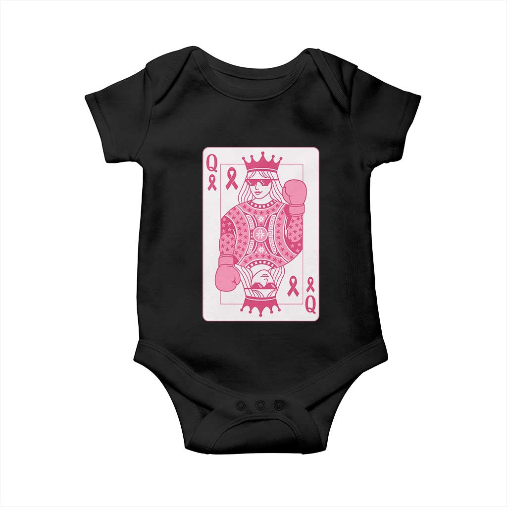 Breast Cancer Awareness Baby Onesie Queen Of Pink Ribbon Blackjack Cards Poker TS10 Black Print Your Wear