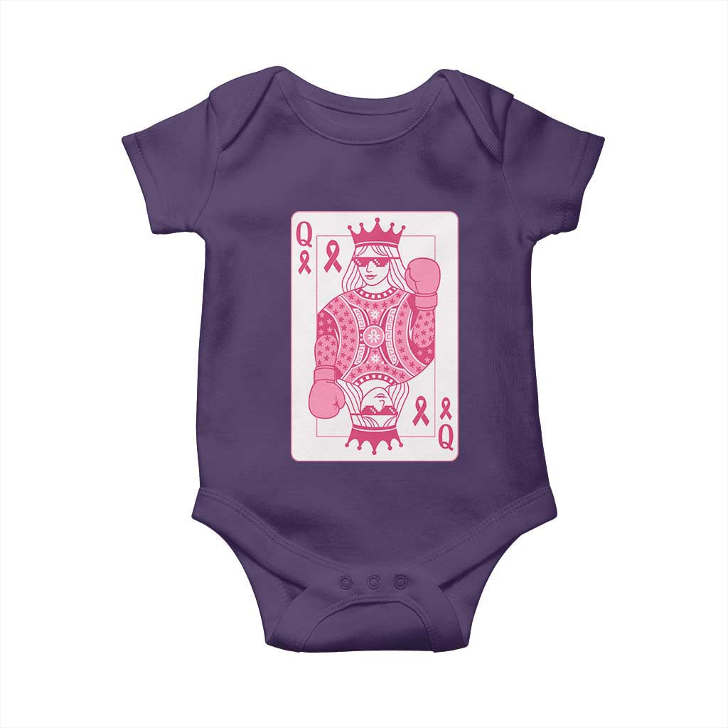 Breast Cancer Awareness Baby Onesie Queen Of Pink Ribbon Blackjack Cards Poker TS10 Purple Print Your Wear