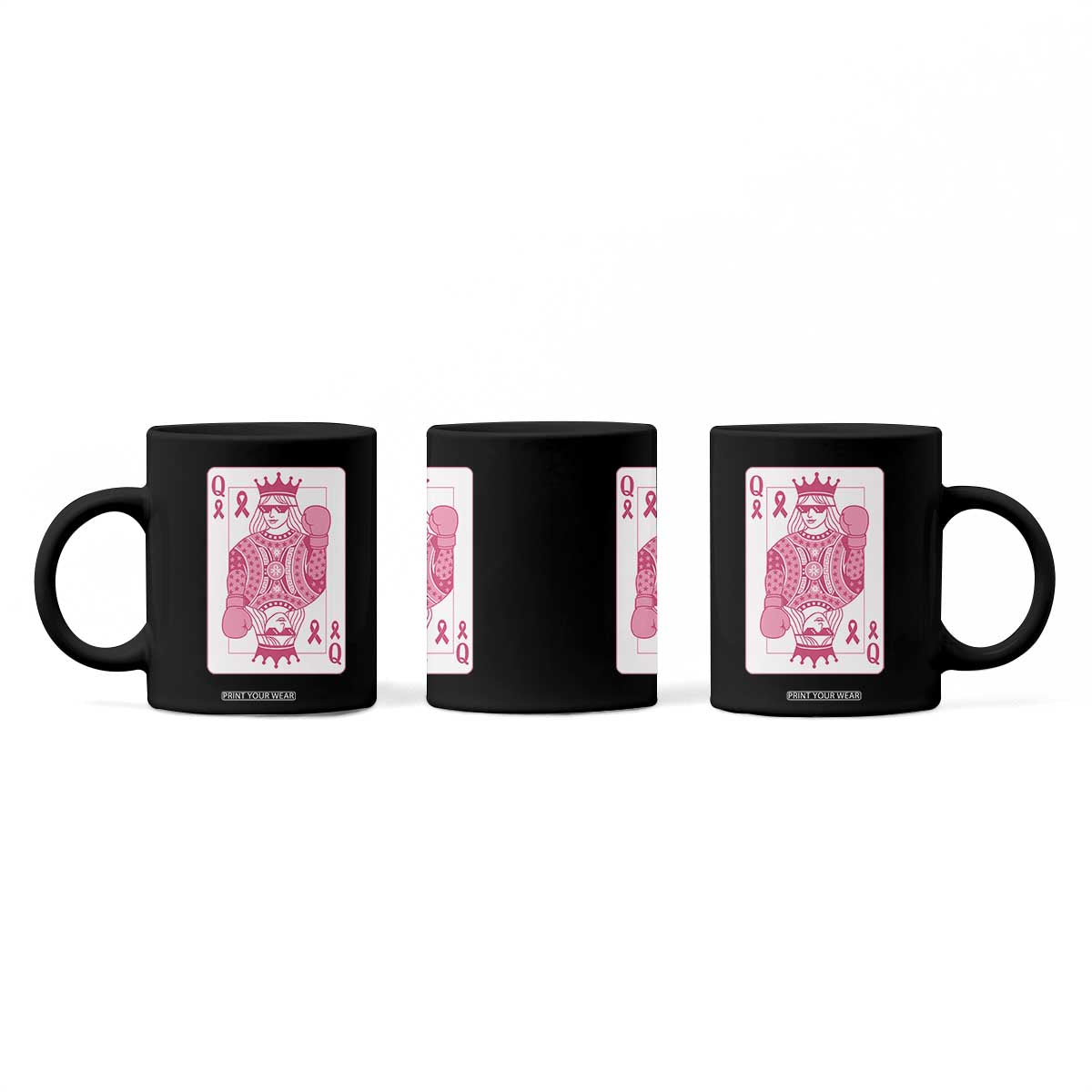 Breast Cancer Awareness Coffee Mug Queen Of Pink Ribbon Blackjack Cards Poker TS10 Print Your Wear