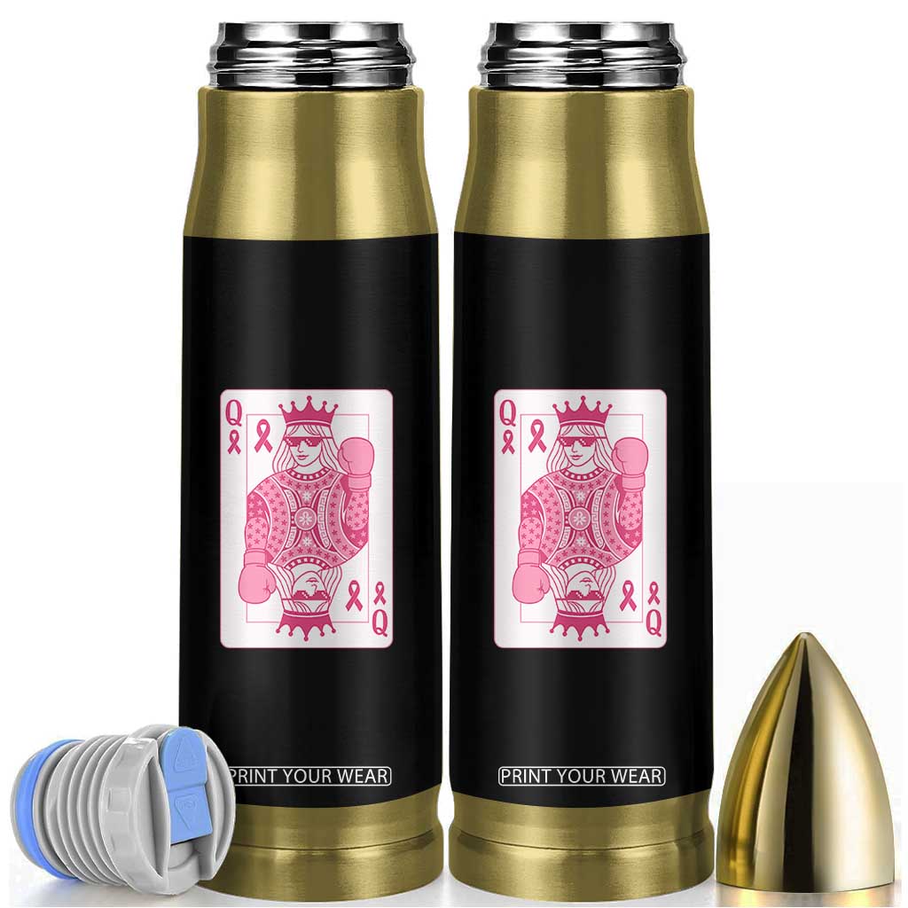 Breast Cancer Awareness Bullet Tumbler Queen Of Pink Ribbon Blackjack Cards Poker TS10 Black Print Your Wear