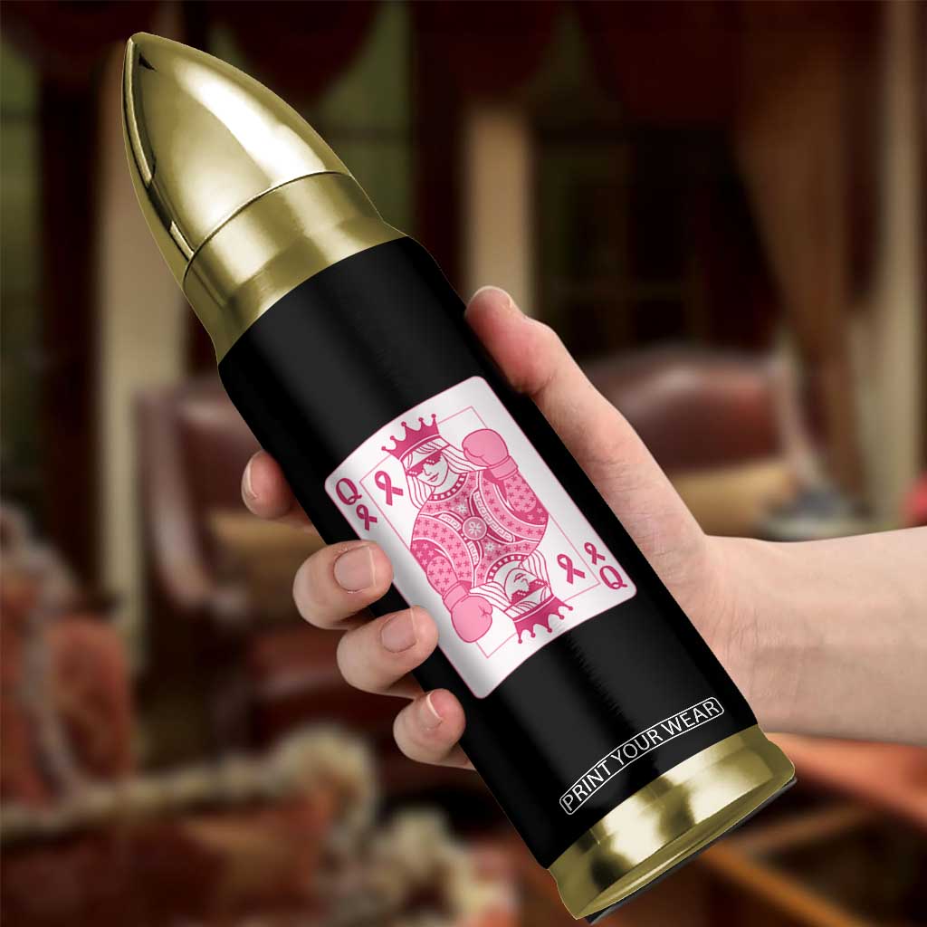 Breast Cancer Awareness Bullet Tumbler Queen Of Pink Ribbon Blackjack Cards Poker TS10 Print Your Wear