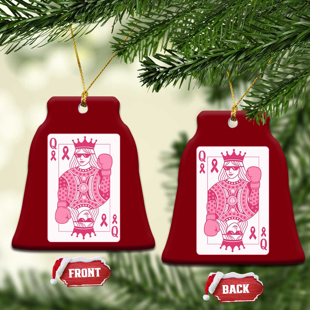 Breast Cancer Awareness Ceramic Ornament Queen Of Pink Ribbon Blackjack Cards Poker TS10 Print Your Wear