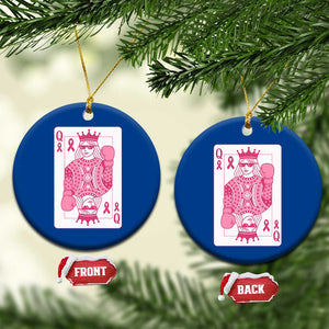 Breast Cancer Awareness Ceramic Ornament Queen Of Pink Ribbon Blackjack Cards Poker TS10 1pc Blue Print Your Wear
