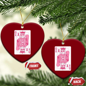 Breast Cancer Awareness Ceramic Ornament Queen Of Pink Ribbon Blackjack Cards Poker TS10 Print Your Wear