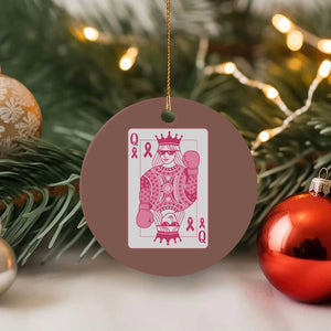 Breast Cancer Awareness Ceramic Ornament Queen Of Pink Ribbon Blackjack Cards Poker TS10 1pc Mocha Print Your Wear