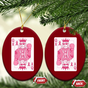 Breast Cancer Awareness Ceramic Ornament Queen Of Pink Ribbon Blackjack Cards Poker TS10 Print Your Wear