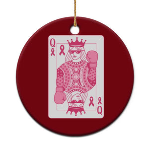 Breast Cancer Awareness Ceramic Ornament Queen Of Pink Ribbon Blackjack Cards Poker TS10 1pc Red Print Your Wear