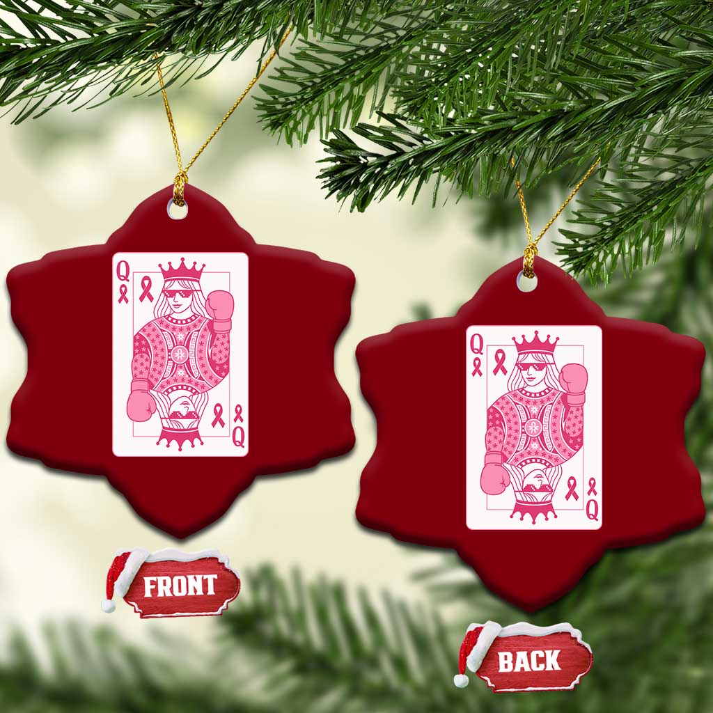 Breast Cancer Awareness Ceramic Ornament Queen Of Pink Ribbon Blackjack Cards Poker TS10 Print Your Wear