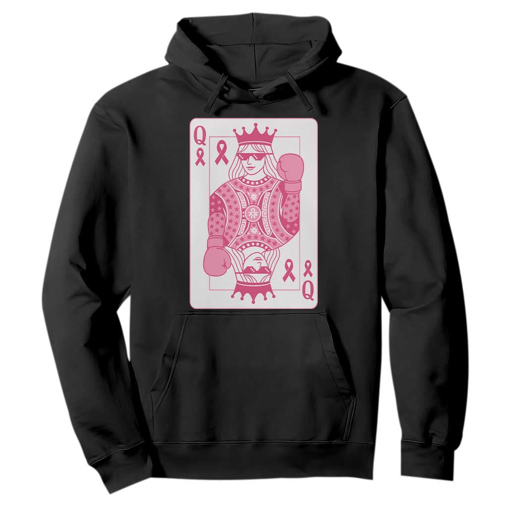 Breast Cancer Awareness Hoodie Queen Of Pink Ribbon Blackjack Cards Poker TS10 Black Print Your Wear