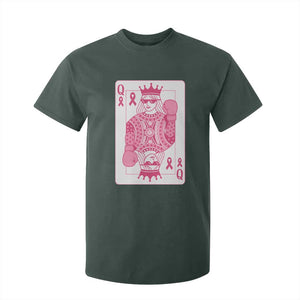 Breast Cancer Awareness T Shirt For Kid Queen Of Pink Ribbon Blackjack Cards Poker TS10 Dark Forest Green Print Your Wear