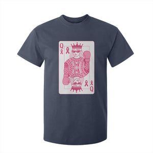 Breast Cancer Awareness T Shirt For Kid Queen Of Pink Ribbon Blackjack Cards Poker TS10 Navy Print Your Wear
