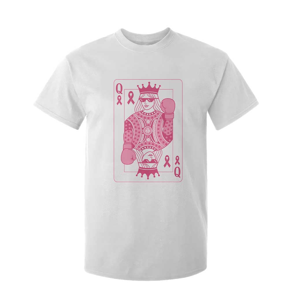 Breast Cancer Awareness T Shirt For Kid Queen Of Pink Ribbon Blackjack Cards Poker TS10 White Print Your Wear