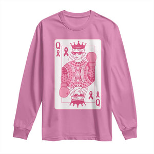 Breast Cancer Awareness Long Sleeve Shirt Queen Of Pink Ribbon Blackjack Cards Poker TS10 Azalea Print Your Wear