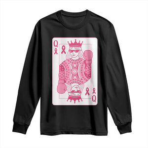 Breast Cancer Awareness Long Sleeve Shirt Queen Of Pink Ribbon Blackjack Cards Poker TS10 Black Print Your Wear