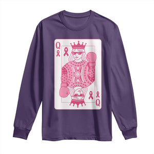Breast Cancer Awareness Long Sleeve Shirt Queen Of Pink Ribbon Blackjack Cards Poker TS10 Purple Print Your Wear