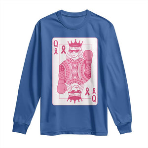 Breast Cancer Awareness Long Sleeve Shirt Queen Of Pink Ribbon Blackjack Cards Poker TS10 Royal Blue Print Your Wear