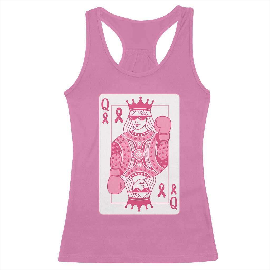 Breast Cancer Awareness Racerback Tank Top Queen Of Pink Ribbon Blackjack Cards Poker TS10 Azalea Print Your Wear