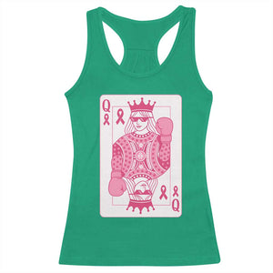Breast Cancer Awareness Racerback Tank Top Queen Of Pink Ribbon Blackjack Cards Poker TS10 Irish Green Print Your Wear
