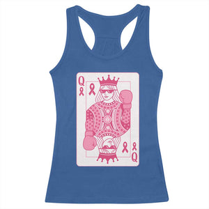 Breast Cancer Awareness Racerback Tank Top Queen Of Pink Ribbon Blackjack Cards Poker TS10 Royal Blue Print Your Wear