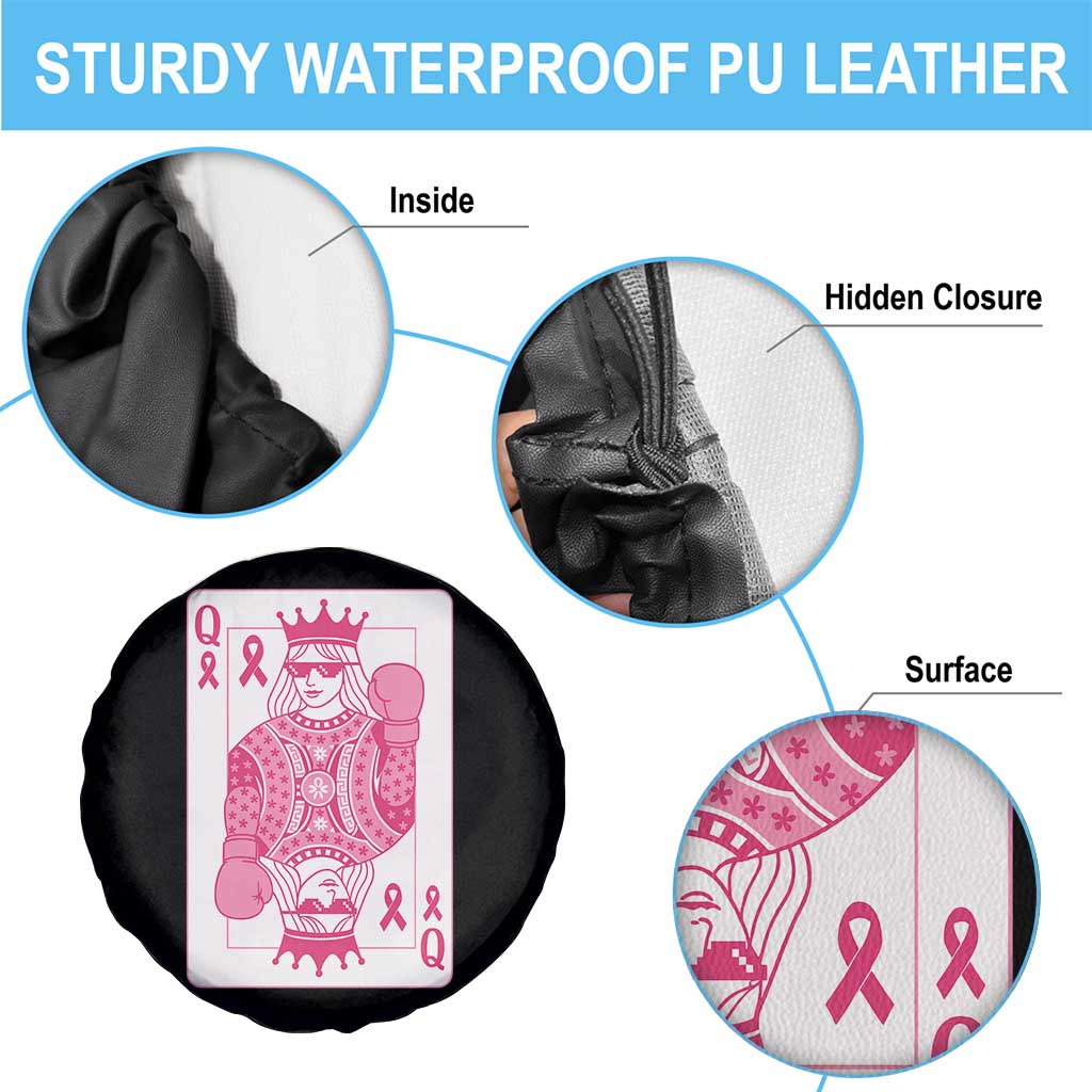 Breast Cancer Awareness Spare Tire Cover Queen Of Pink Ribbon Blackjack Cards Poker TS10 Print Your Wear