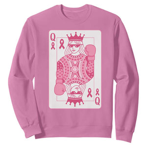 Breast Cancer Awareness Sweatshirt Queen Of Pink Ribbon Blackjack Cards Poker TS10 Azalea Print Your Wear
