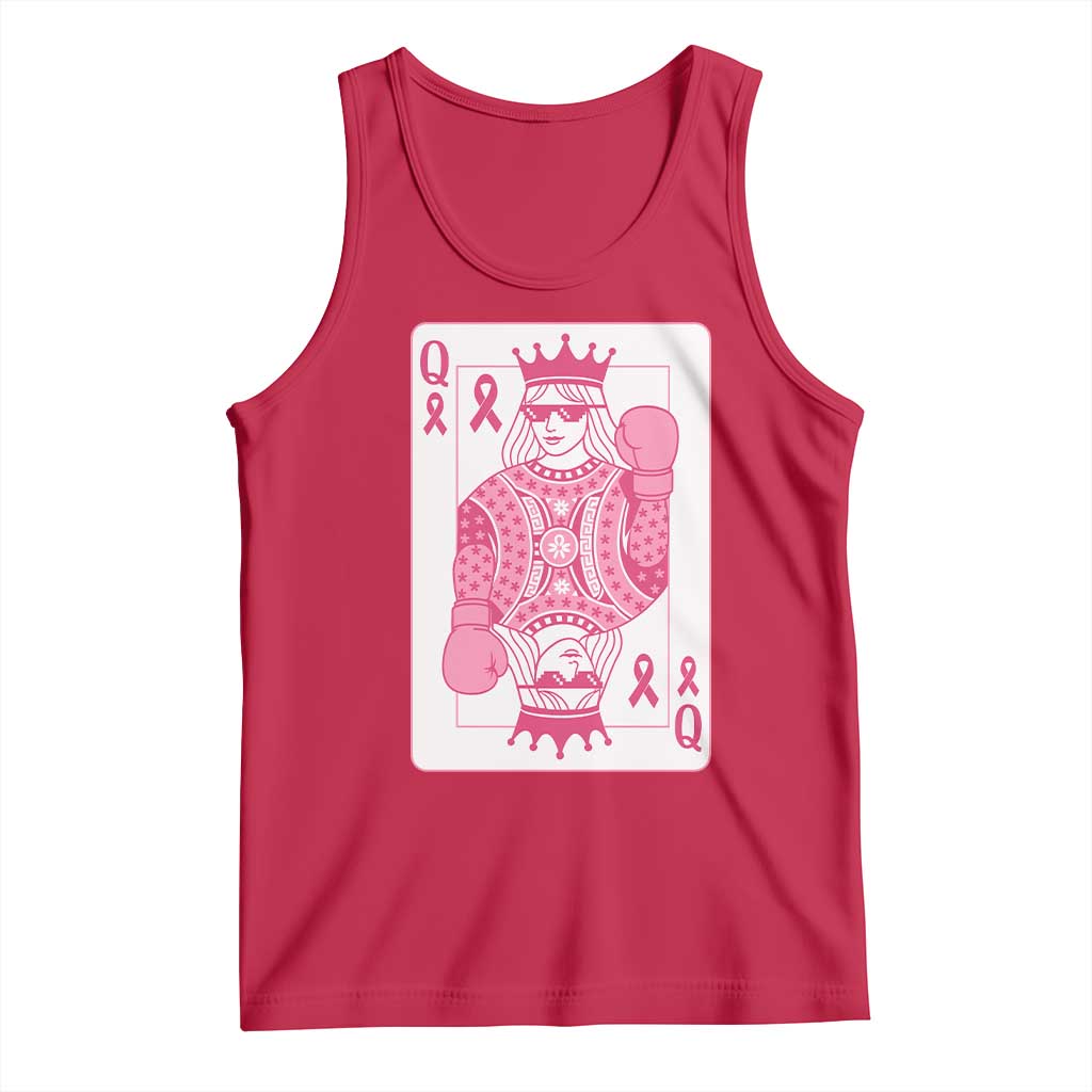 Breast Cancer Awareness Tank Top Queen Of Pink Ribbon Blackjack Cards Poker TS10 Red Print Your Wear