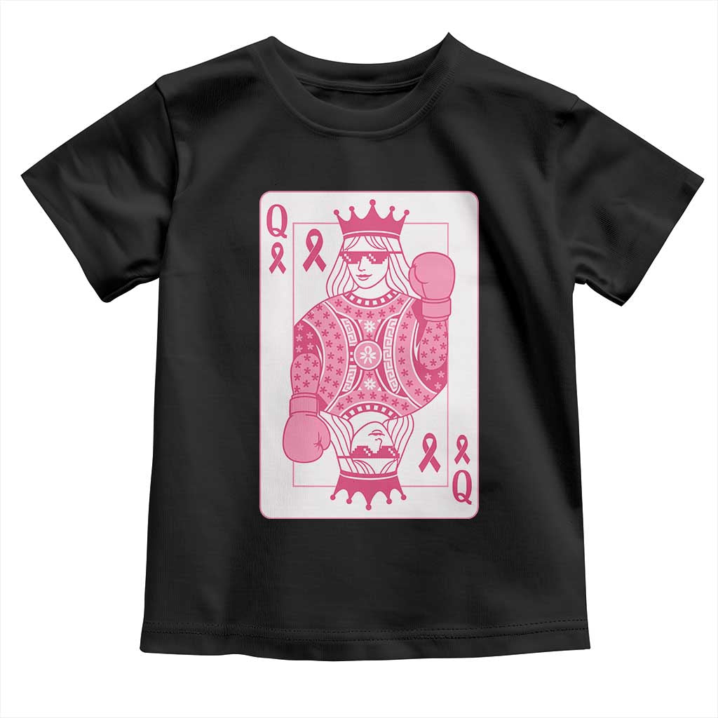 Breast Cancer Awareness Toddler T Shirt Queen Of Pink Ribbon Blackjack Cards Poker TS10 Black Print Your Wear