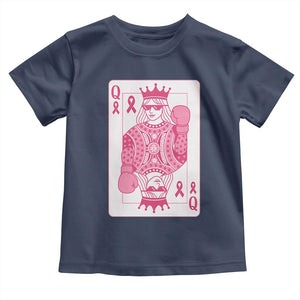 Breast Cancer Awareness Toddler T Shirt Queen Of Pink Ribbon Blackjack Cards Poker TS10 Navy Print Your Wear