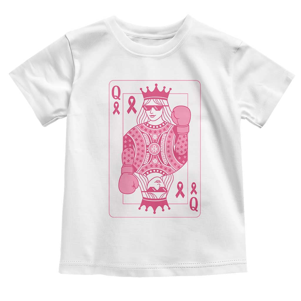 Breast Cancer Awareness Toddler T Shirt Queen Of Pink Ribbon Blackjack Cards Poker TS10 White Print Your Wear