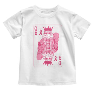 Breast Cancer Awareness Toddler T Shirt Queen Of Pink Ribbon Blackjack Cards Poker TS10 White Print Your Wear