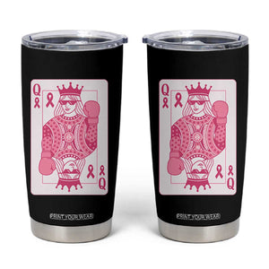 Breast Cancer Awareness Tumbler Cup Queen Of Pink Ribbon Blackjack Cards Poker TS10 Black Print Your Wear