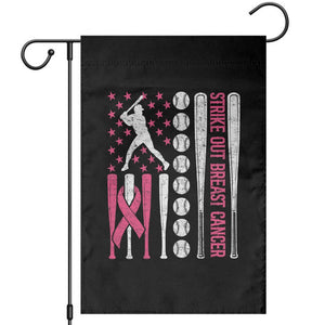 Baseball Breast Cancer Garden Flag Pink Ribbon Strike Out Breast Cancer American Flag TS10 Black Print Your Wear