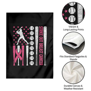 Baseball Breast Cancer Garden Flag Pink Ribbon Strike Out Breast Cancer American Flag TS10 Print Your Wear