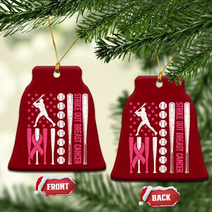 Baseball Breast Cancer Ceramic Ornament Pink Ribbon Strike Out Breast Cancer American Flag TS10 Print Your Wear