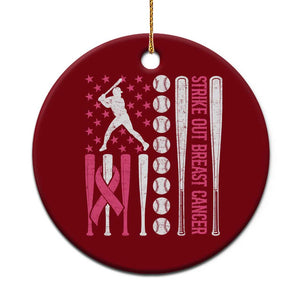 Baseball Breast Cancer Ceramic Ornament Pink Ribbon Strike Out Breast Cancer American Flag TS10 1pc Red Print Your Wear