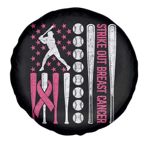 Baseball Breast Cancer Spare Tire Cover Pink Ribbon Strike Out Breast Cancer American Flag TS10 Print Your Wear