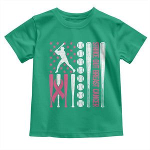 Baseball Breast Cancer Toddler T Shirt Pink Ribbon Strike Out Breast Cancer American Flag TS10 Irish Green Print Your Wear
