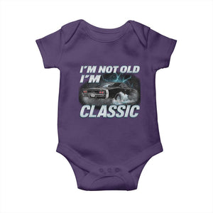 Vintage I'm Not Old I'm Classic Baby Onesie Funny Car Graphic Racing Drift Car TS10 Purple Print Your Wear