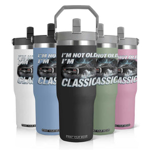 Vintage I'm Not Old I'm Classic Flip Straw Tumbler Funny Car Graphic Racing Drift Car TS10 Print Your Wear